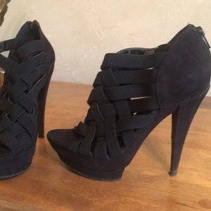 Black Suede Jessica Simpson Heels Size 6